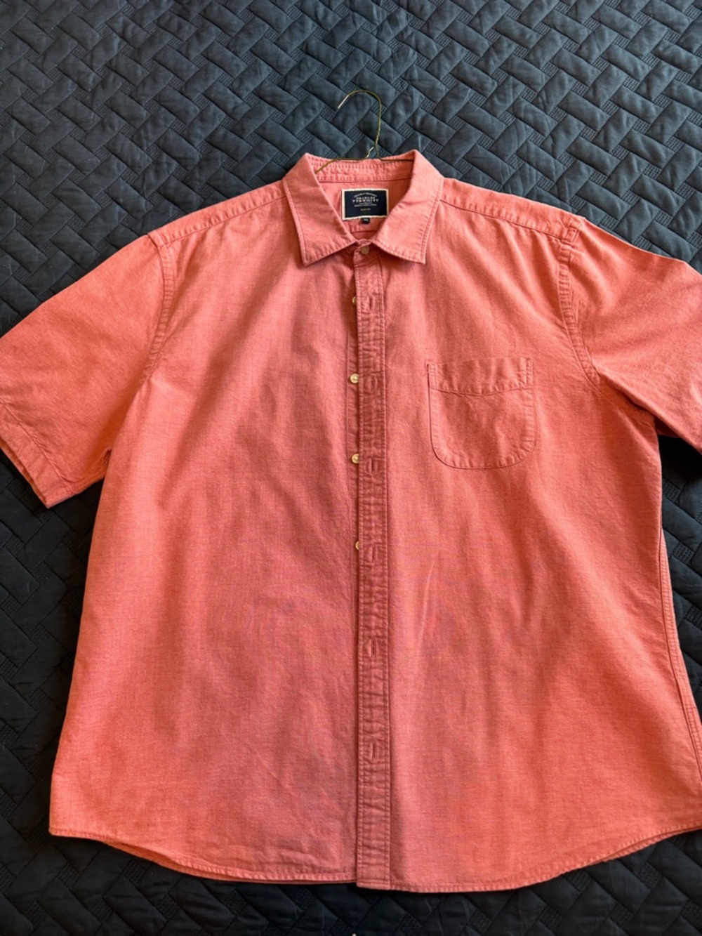 Charles Tyrwhitt Coral Short-Sleeve Button-Down Shirt